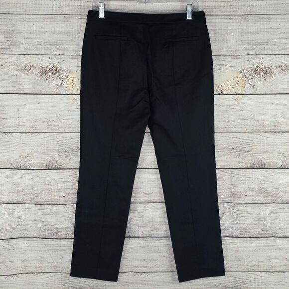 L.L. Bean Women Stretch Wool Ankle Straight Pants Career Trouser Black 6 Petite - Picture 6 of 9